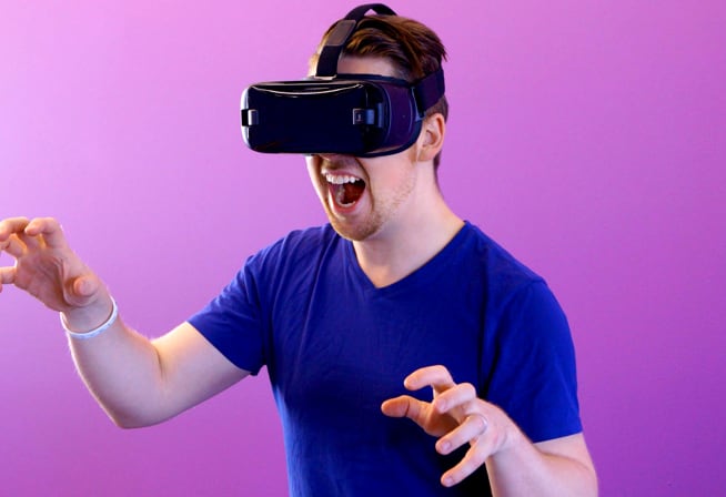 man wearing a vr